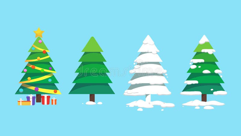 Árvores De Natal Abstratas Dos Desenhos Animados Com Presentes E Grupo Do  Vetor Das Bolas Ilustração do Vetor - Ilustração de tradicional, fundo:  101080321
