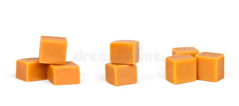 Groups of caramel candy, isolated on a white background. Groups of caramel candy, isolated on a white background