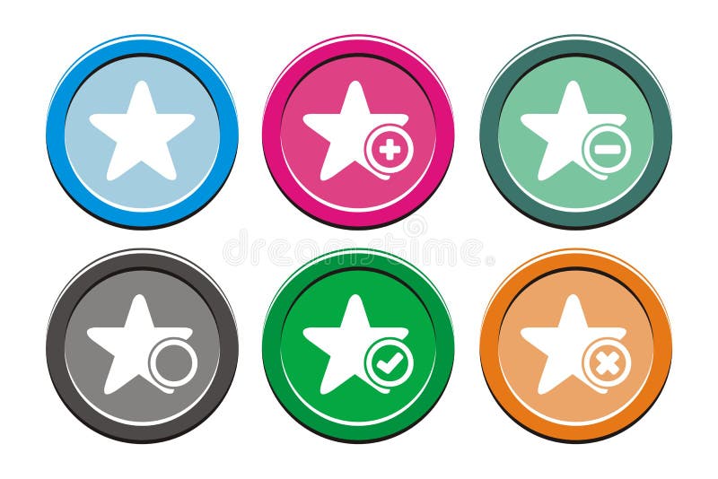 Grupos redondos do ícone da estrela ilustração royalty free Grupos redondos do ícone da estrela ilustração royalty free