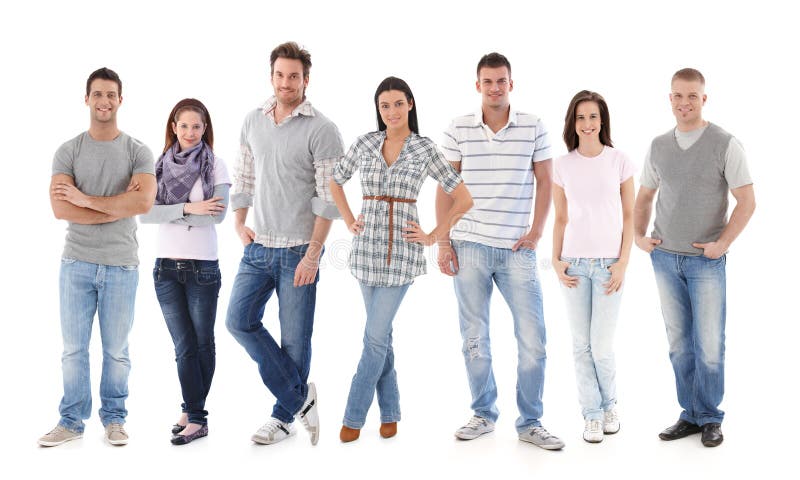 Group portrait of happy young people together, looking at camera, smiling. Group portrait of happy young people together, looking at camera, smiling.