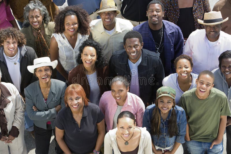 Grupp av afrikansk amerikanfolk arkivfoto