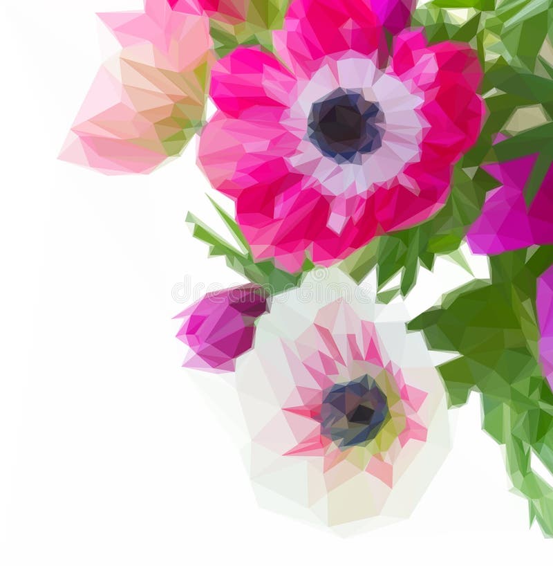 Grupp av anemonblommor royaltyfri illustrationer Grupp av anemonblommor royaltyfri illustrationer