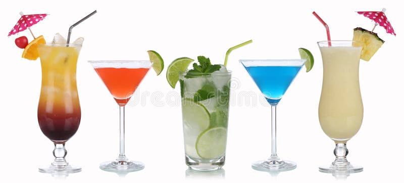 Grupp av coctailar arkivfoton Grupp av coctailar arkivfoton