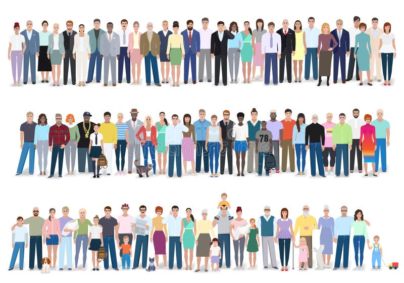 Grupp av olikt folk, vektorillustration vektor illustrationer Grupp av olikt folk, vektorillustration vektor illustrationer