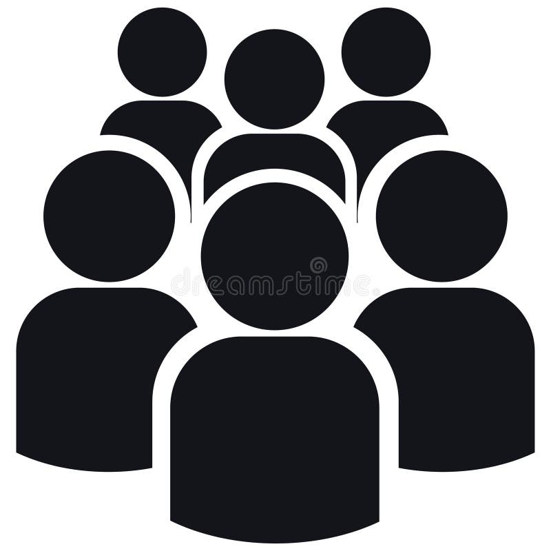 Grupp av sex personerkonturer vektor illustrationer Grupp av sex personerkonturer vektor illustrationer