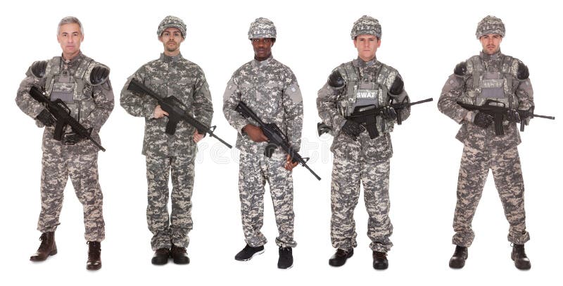 Grupp av soldaten med geväret arkivbilder Grupp av soldaten med geväret arkivbilder
