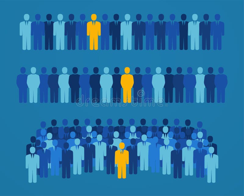 Grupp människor med en gul kandidat för valt kontor stock illustrationer Grupp människor med en gul kandidat för valt kontor stock illustrationer