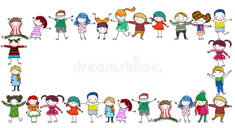 Gruppe des Kinderrahmens stock abbildung Gruppe des Kinderrahmens stock abbildung