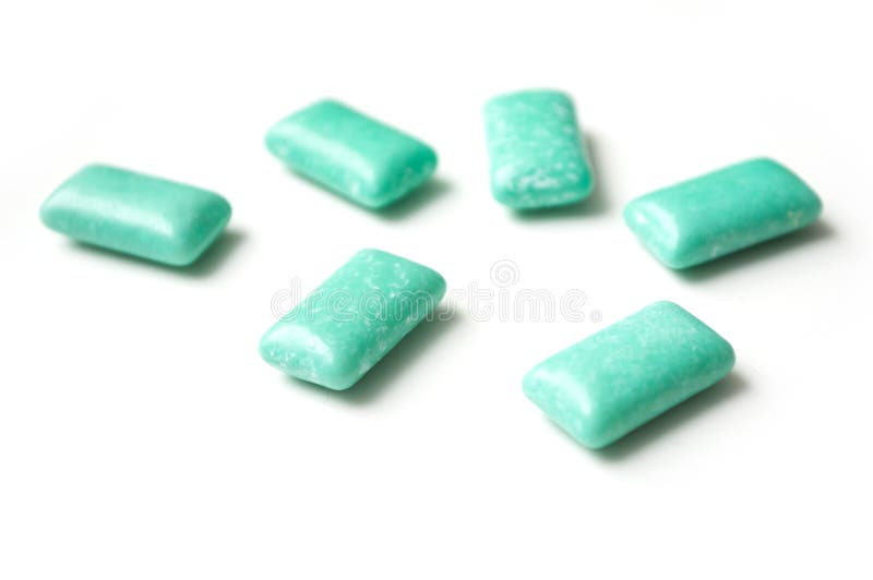 gruppo della gomma da masticare della menta piperita su fondo bianco immagine stock libera da diritti gruppo della gomma da masticare della menta piperita su fondo bianco immagine stock libera da diritti