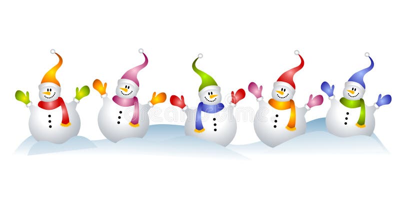 Gruppo di arte di clip del pupazzo di neve dei pupazzi di neve