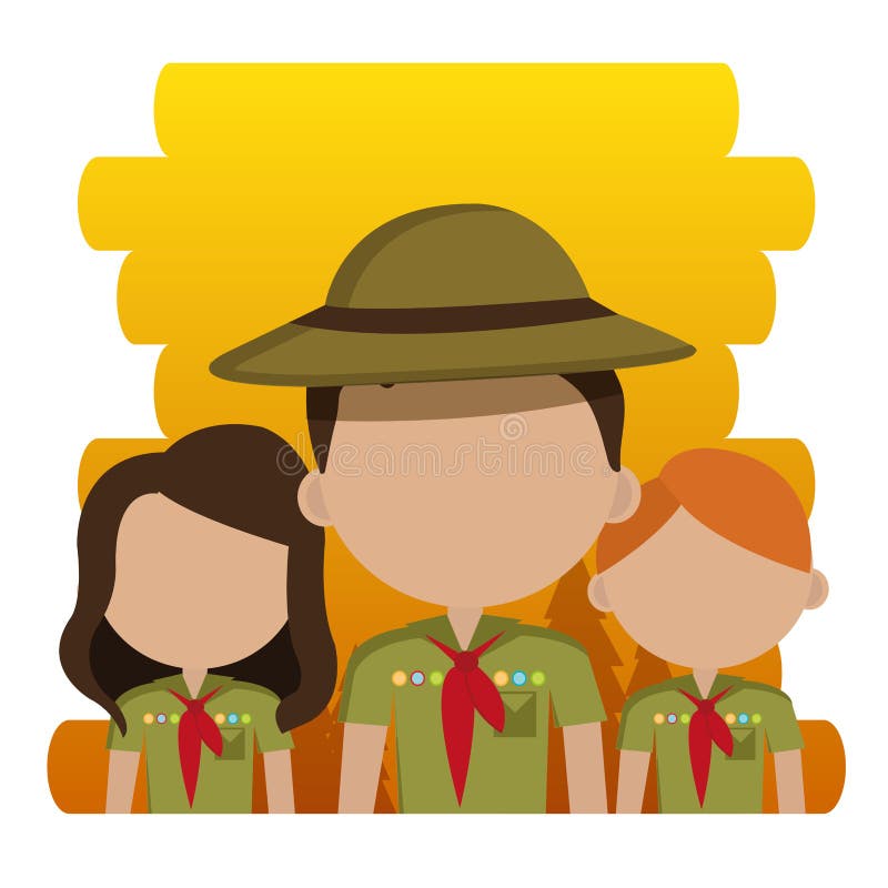 Gruppo di caratteri degli esploratori royalty illustrazione gratis Gruppo di caratteri degli esploratori royalty illustrazione gratis
