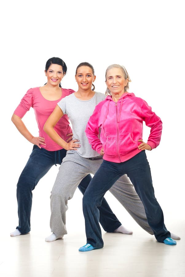Gruppo di donne che fanno forma fisica fotografie stock Gruppo di donne che fanno forma fisica fotografie stock