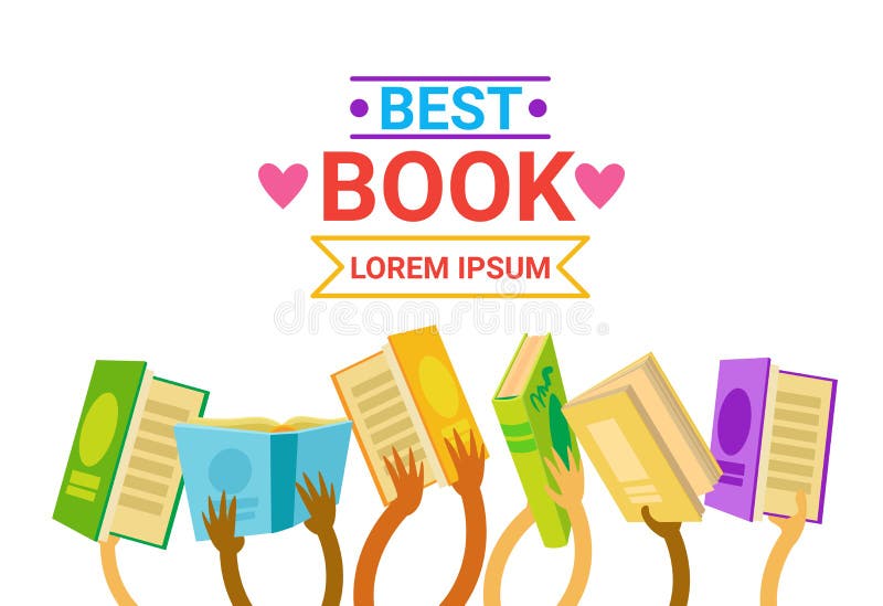 Gruppo di mani che tengono i libri che legge insegna illustrazione di stock Gruppo di mani che tengono i libri che legge insegna illustrazione di stock