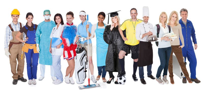 Gruppo di persone che rappresentano le diverse professioni Gruppo di persone che rappresentano le diverse professioni