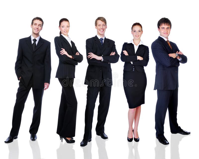 Gruppo di riuscita gente di affari sorridente fotografia stock libera da diritti