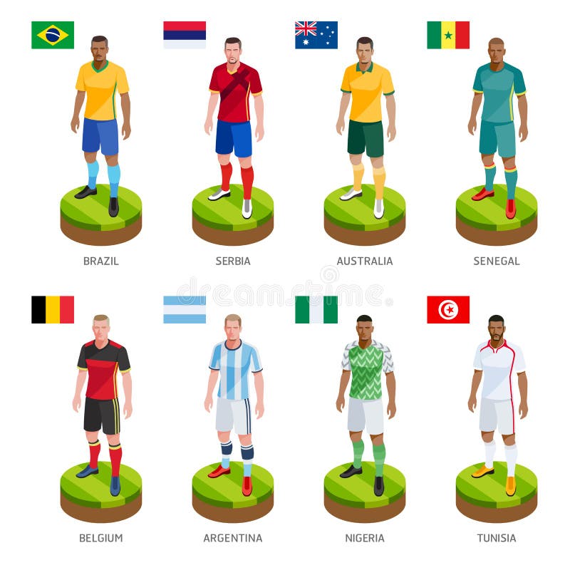 Gruppo nazionale del mondo del jersey del giocatore di football americano di calcio del gruppo Vettore royalty illustrazione gratis Gruppo nazionale del mondo del jersey del giocatore di football americano di calcio del gruppo Vettore royalty illustrazione gratis