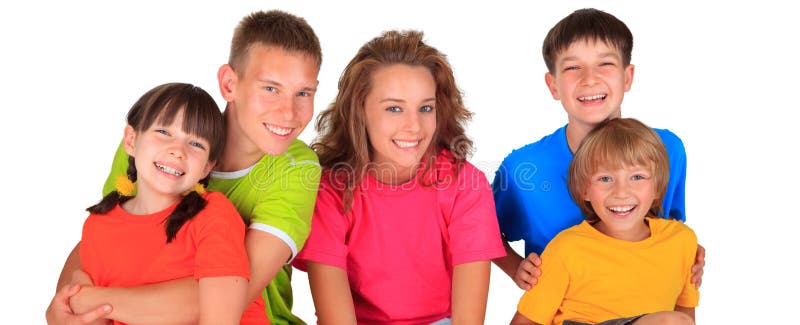 Gruppo sorridente di bambini fotografie stock Gruppo sorridente di bambini fotografie stock