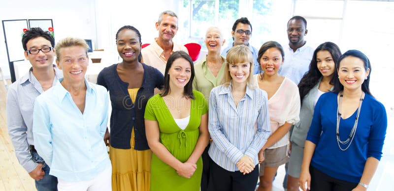 Group of business people smiling. Group of business people smiling.