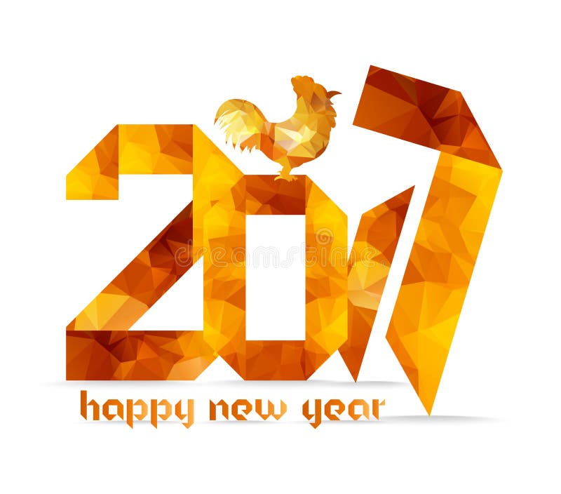 Grußkarte 2017 des neuen Jahres gemacht in der polygonalen Origamiart lizenzfreie abbildung Grußkarte 2017 des neuen Jahres gemacht in der polygonalen Origamiart lizenzfreie abbildung