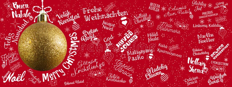 Grußnetzfahne der frohen Weihnachten von der Welt in unterschiedlichem lan vektor abbildung Grußnetzfahne der frohen Weihnachten von der Welt in unterschiedlichem lan vektor abbildung