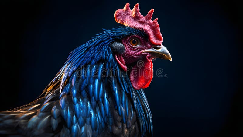 Grymmande färgstark rosterslutande porträtt på svart bakgrundsneural nätverk genererade fotorealistisk bild vektor illustrationer