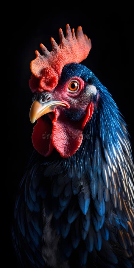 Grymmande färgstark rosterslutande porträtt på svart bakgrundsneural nätverk genererade fotorealistisk bild vektor illustrationer