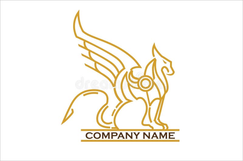 Gryphon. griffin. side view of artistic gryphon vector illustration