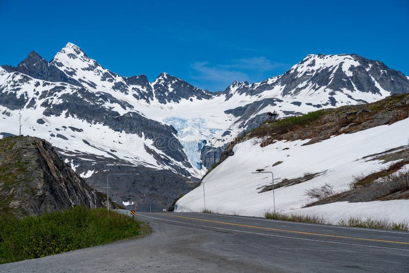 Grzbiet thompson pass with Warington glacier w pobliżu valdez zdjęcia stock