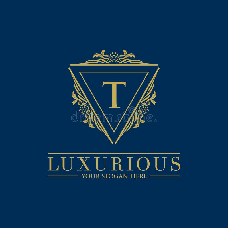 Grzebienia logo, Hotelowy logo, luksusu listowy monogram ilustracji Grzebienia logo, Hotelowy logo, luksusu listowy monogram ilustracji