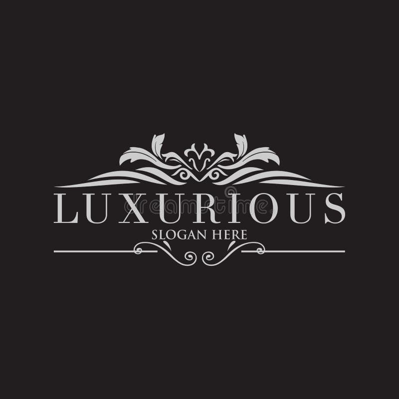 Grzebienia logo, Hotelowy logo, luksusu listowy monogram ilustracji Grzebienia logo, Hotelowy logo, luksusu listowy monogram ilustracji