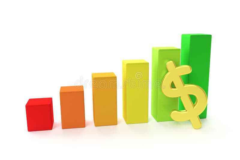 gráfico da finança 3D - elevação do dólar ilustração stock gráfico da finança 3D - elevação do dólar ilustração stock