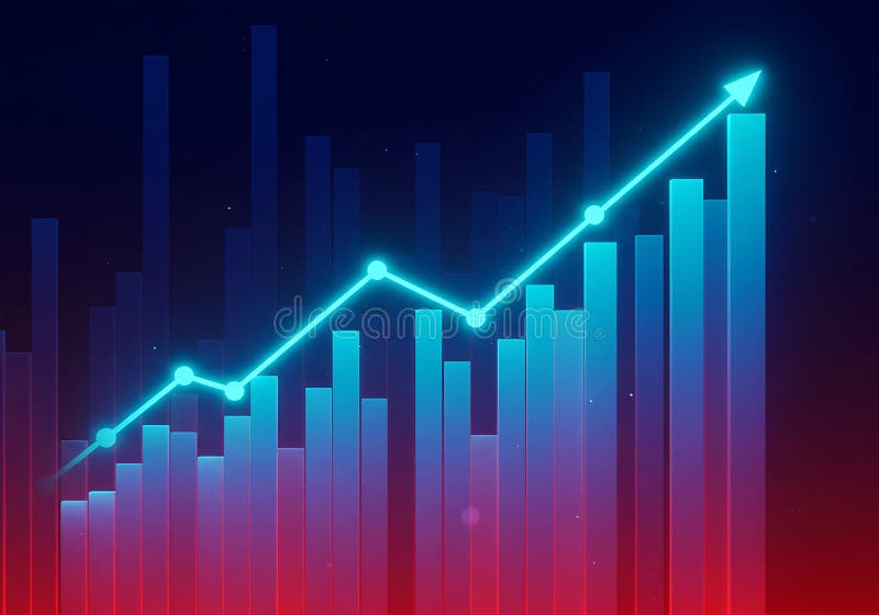 Gráfico de datos azul mínimo con imágenes de gradiente brillante libre illustration