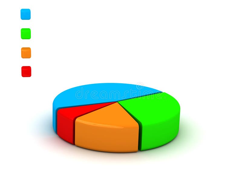 Gráfico circular con tableta stock de ilustración