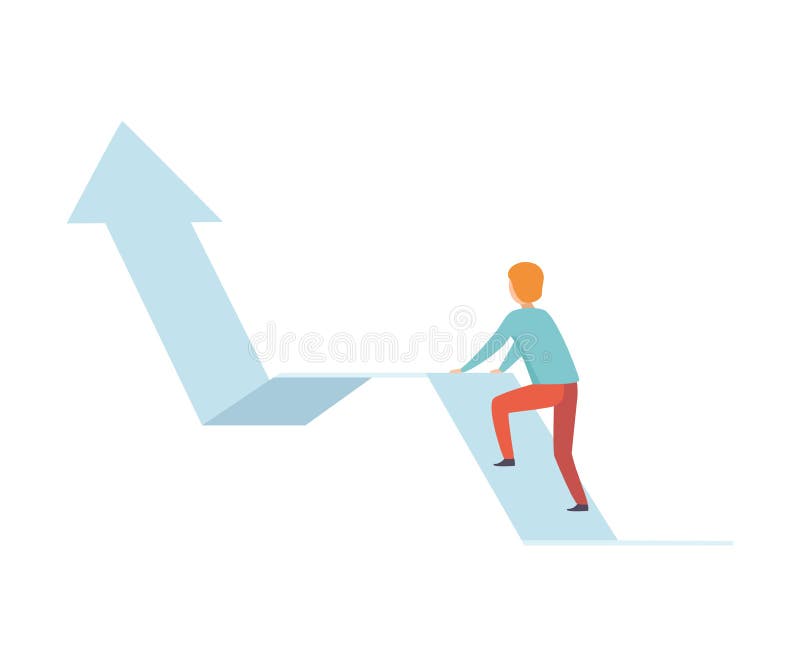Gráfico de la flecha de Climbing Up Growth del hombre de negocios, negocio y ejemplo del vector del desarrollo de carrera stock de ilustración Gráfico de la flecha de Climbing Up Growth del hombre de negocios, negocio y ejemplo del vector del desarrollo de carrera stock de ilustración