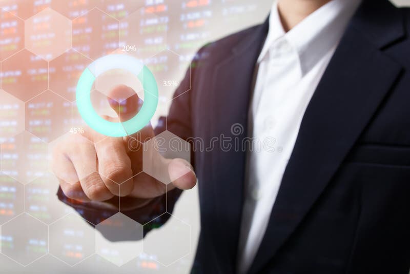 Gráfico de lucro do indicador do mercado de valores de ação com fundo da agitação da mão Conceito conservado em estoque abstrato fotografia de stock royalty free Gráfico de lucro do indicador do mercado de valores de ação com fundo da agitação da mão Conceito conservado em estoque abstrato fotografia de stock royalty free