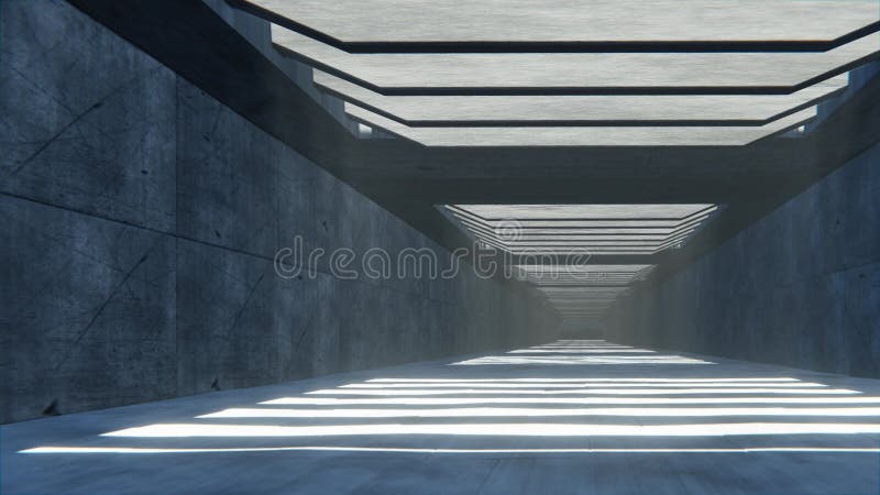 Gráfico de movimiento de escala de tiempo abstracto de volar hacia un túnel de concreto industrial libre illustration