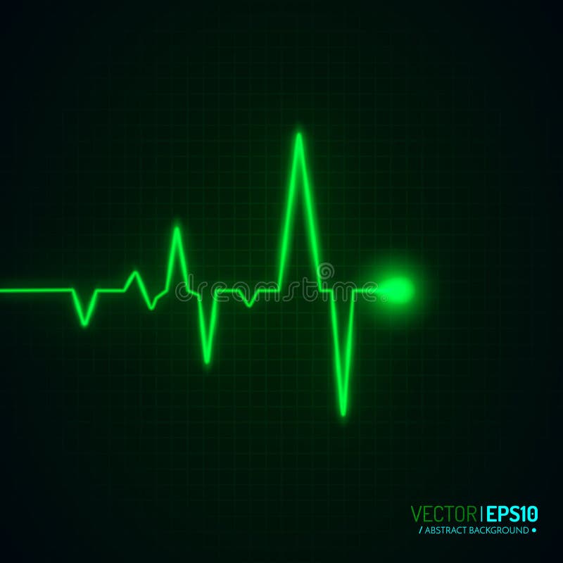Gráfico del pulso del corazón aislado en negro Fondo del vector ilustración del vector Gráfico del pulso del corazón aislado en negro Fondo del vector ilustración del vector