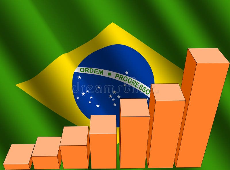 Gráfico e bandeira brasileira ilustração do vetor Gráfico e bandeira brasileira ilustração do vetor