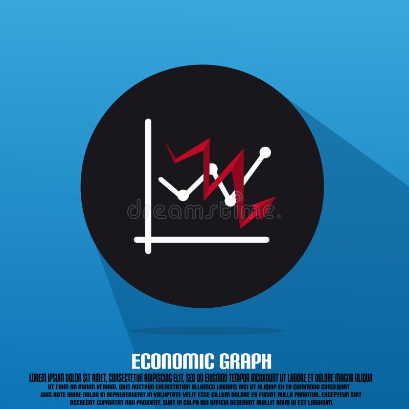 Gráfico e seta vermelha com texto e liso econômicos ilustração stock Gráfico e seta vermelha com texto e liso econômicos ilustração stock