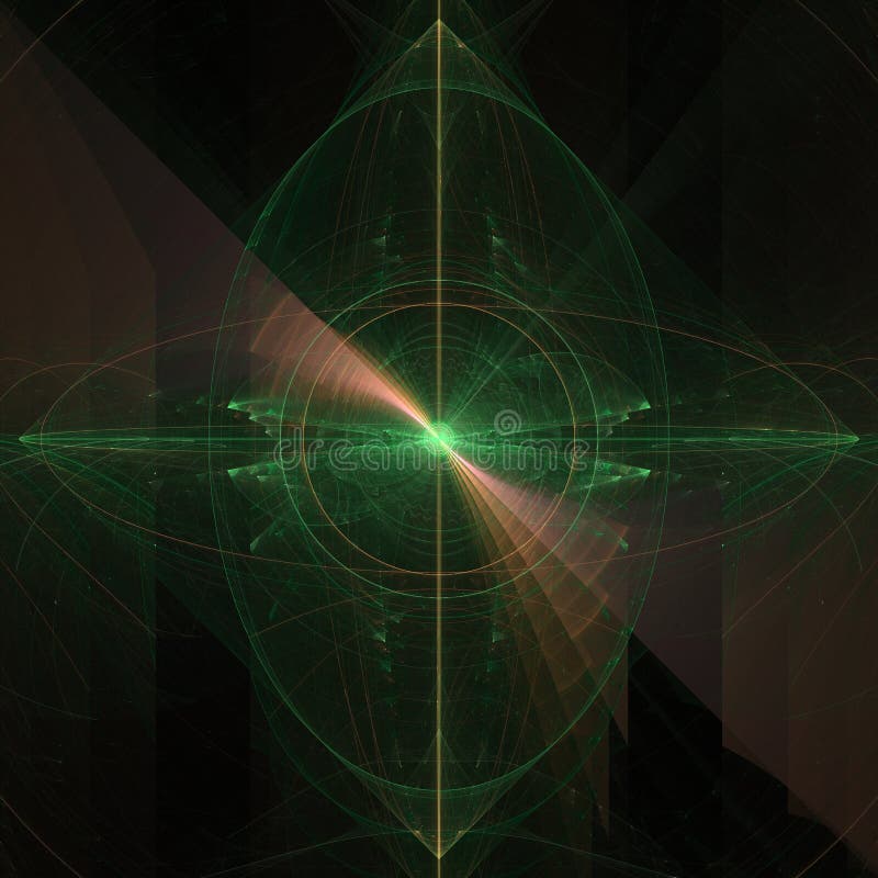 Gráfico fractal simétrico de 3 d colorido ilustración del vector