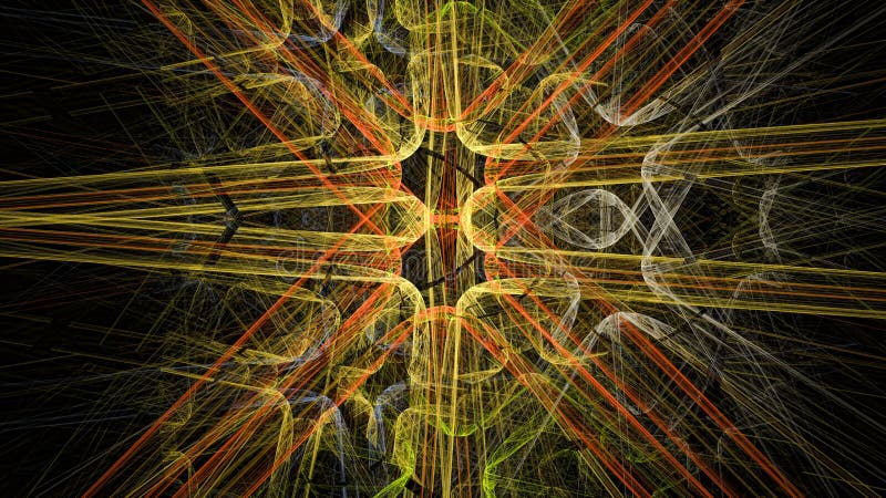 Gráfico fractal simétrico de 3 d colorido libre illustration