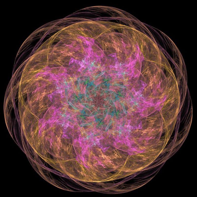 Gráfico fractal simétrico de 3 d colorido libre illustration