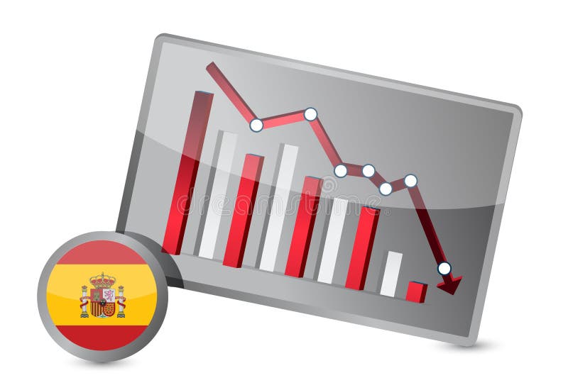 Gráfico sufridor de la crisis de España ilustración del vector Gráfico sufridor de la crisis de España ilustración del vector