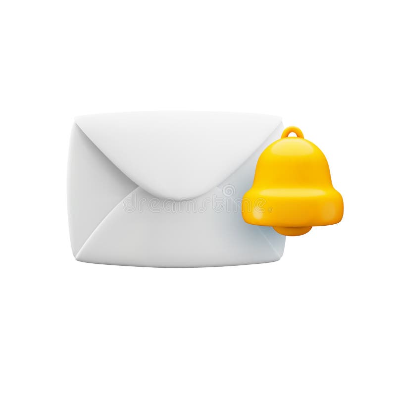 Gráfico vectorial 3d nuevo icono de aviso de mensaje. sobre 3d realista con signo de notificación de timbre. entrada de correo ele stock de ilustración