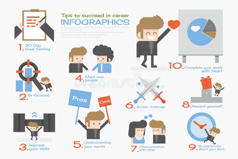 Gráficos informativos de sucesso empresarial ilustração do vetor