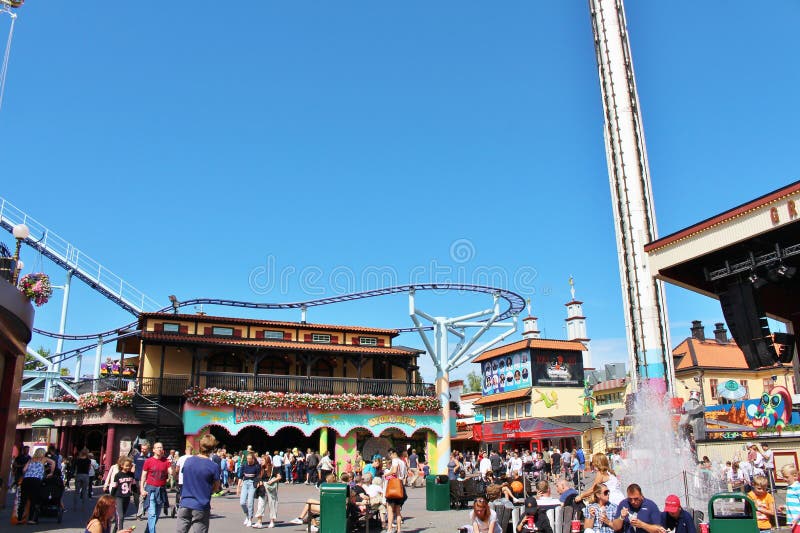 Gröna Lund in Stockholm stock foto's