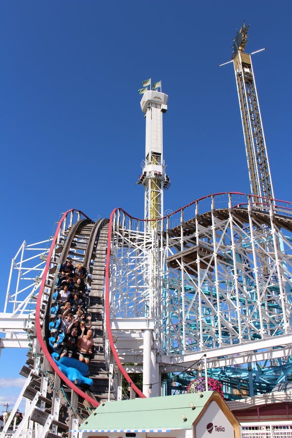 GrÃ¶na Lund in Stockholm stock afbeelding