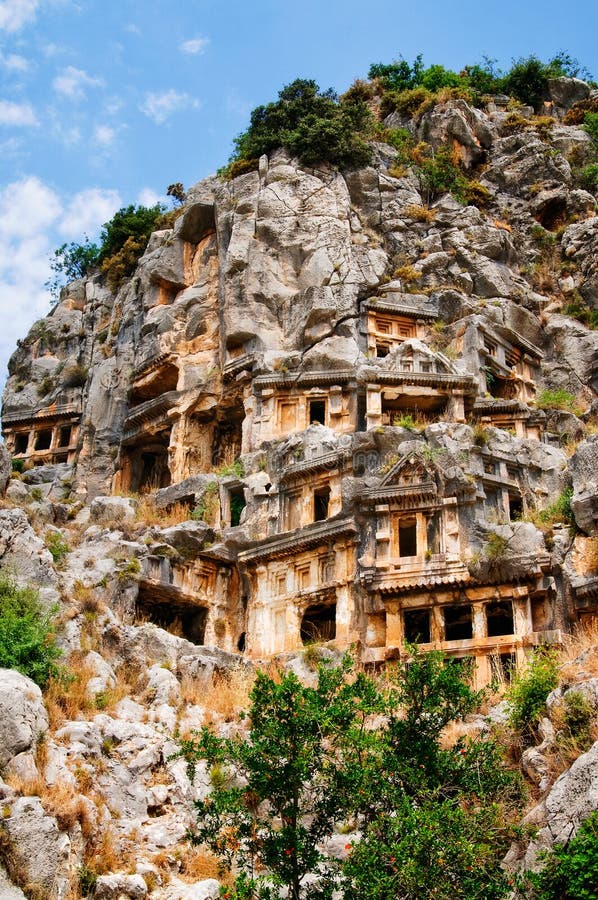 Historical tombs in the mountains near Myra town. Turkey. Historical tombs in the mountains near Myra town. Turkey.