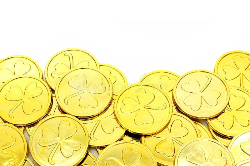 Gräns för guld- mynt för dag för St Patricks royaltyfri foto