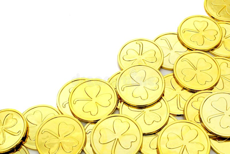 Gräns för guld- mynt för dag för St Patricks royaltyfria foton
